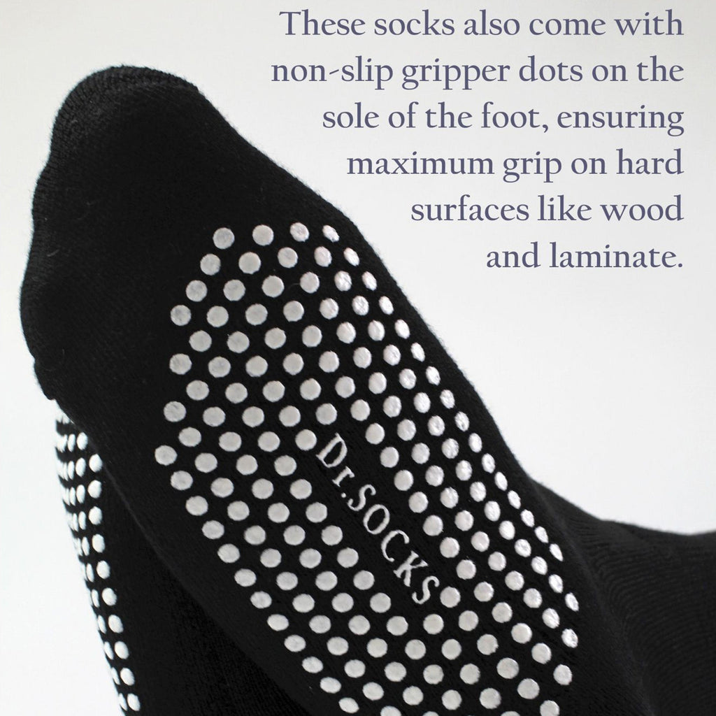 Sock Snob 4 Pack Bamboo Diabetic Socks With Grips for Men and Women
