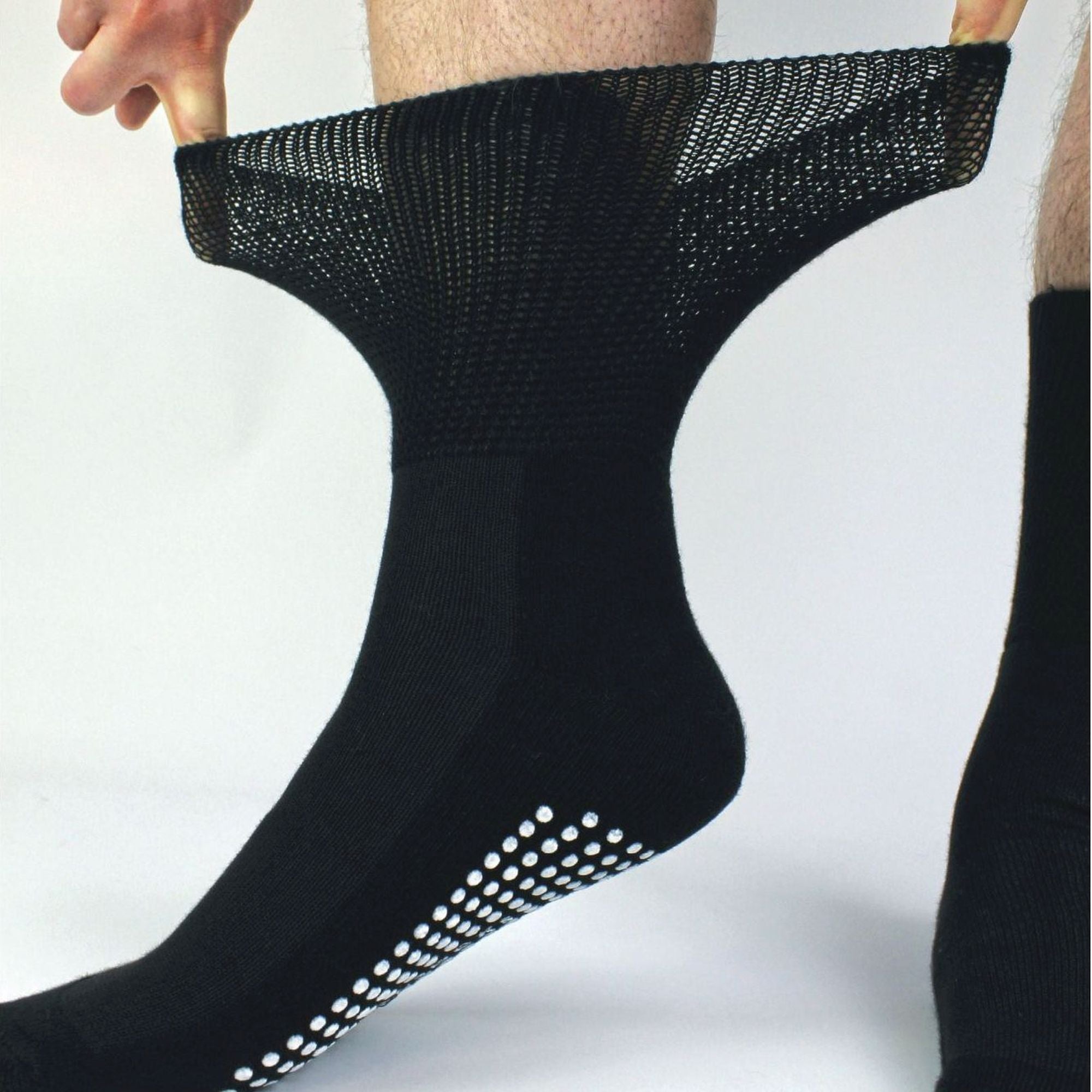 Sock Snob 4 Pack Bamboo Diabetic Socks With Grips for Men and Women