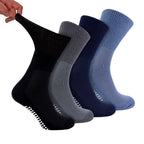 Sock Snob 4 Pack Bamboo Diabetic Socks With Grips for Men and Women