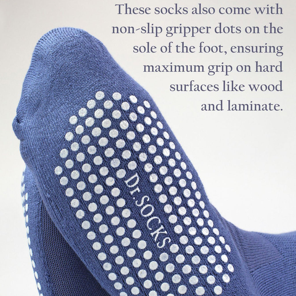 Sock Snob 4 Pack Bamboo Diabetic Socks With Grips for Men and Women