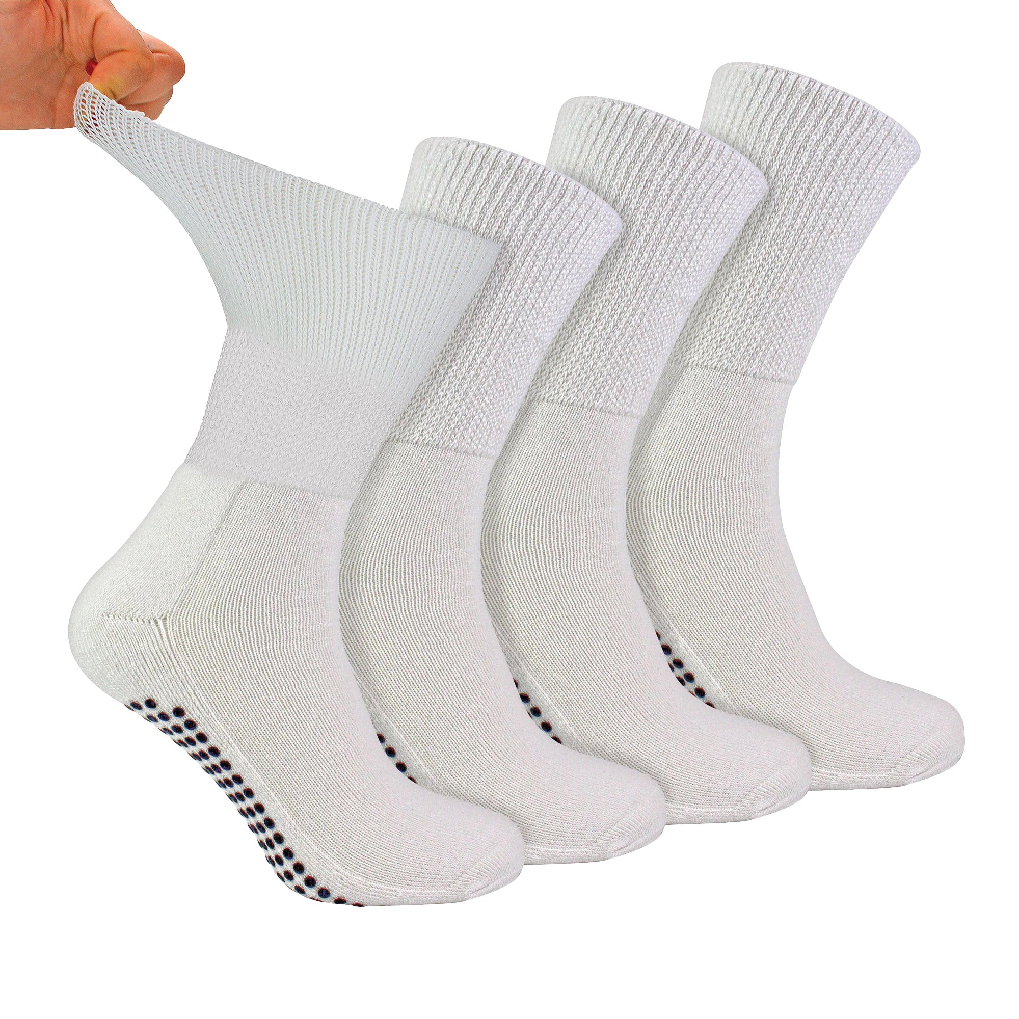 Sock Snob 4 Pack Bamboo Diabetic Socks With Grips for Men and Women