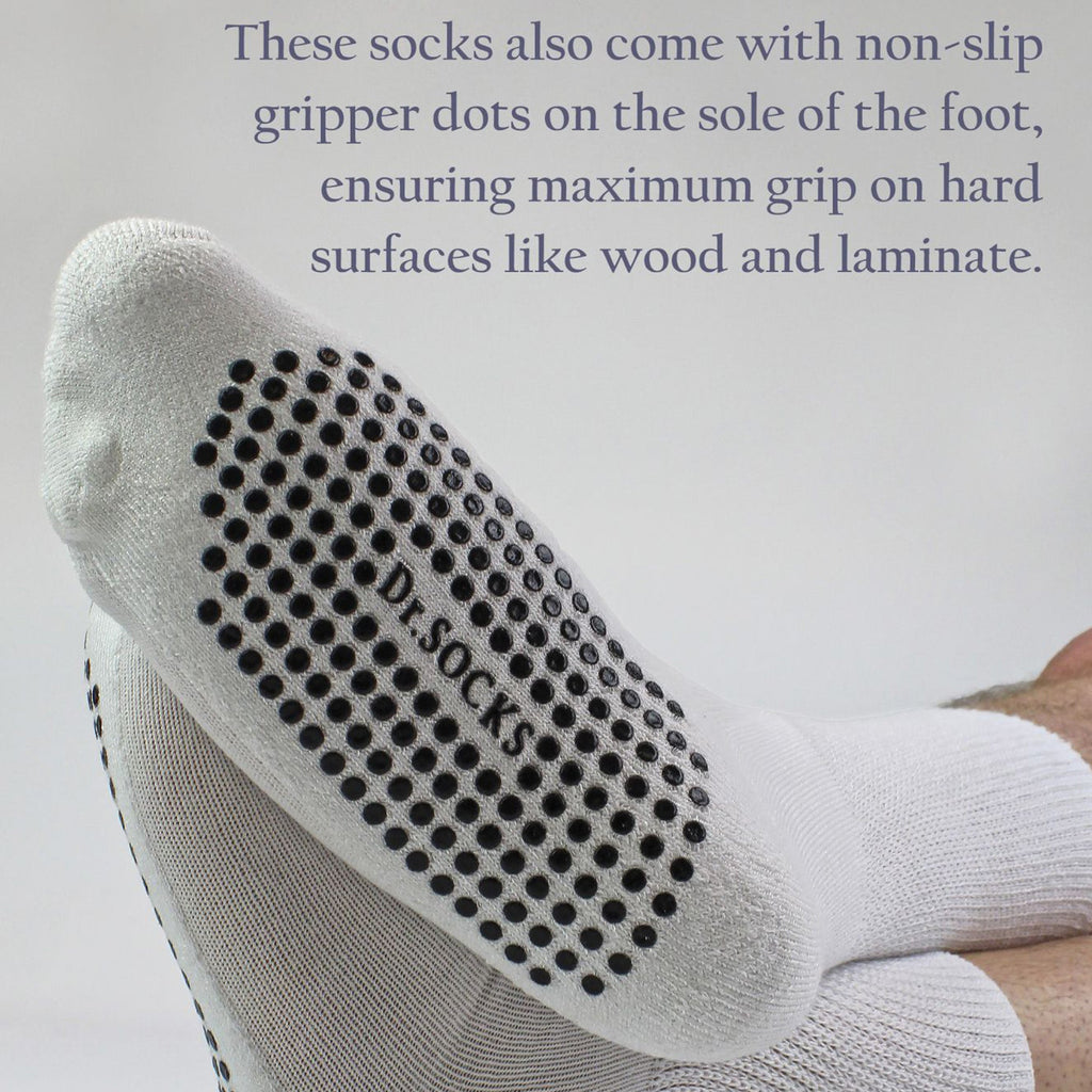 Sock Snob 4 Pack Bamboo Diabetic Socks With Grips for Men and Women