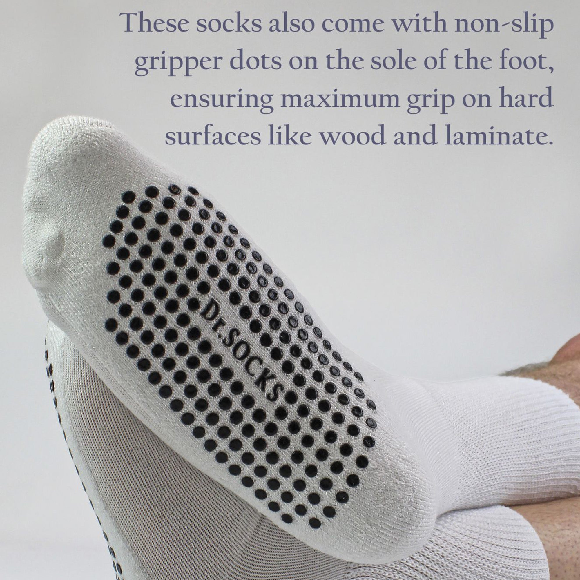 Sock Snob 4 Pack Bamboo Diabetic Socks With Grips for Men and Women