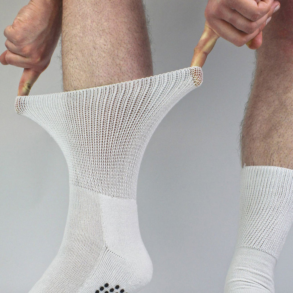 Sock Snob 4 Pack Bamboo Diabetic Socks With Grips for Men and Women