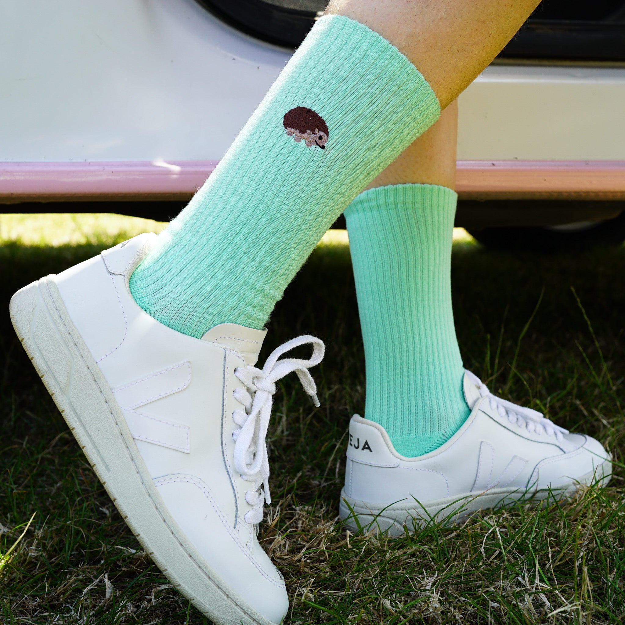 Bare Kind Save the Hedgehog Ribbed Bamboo Socks