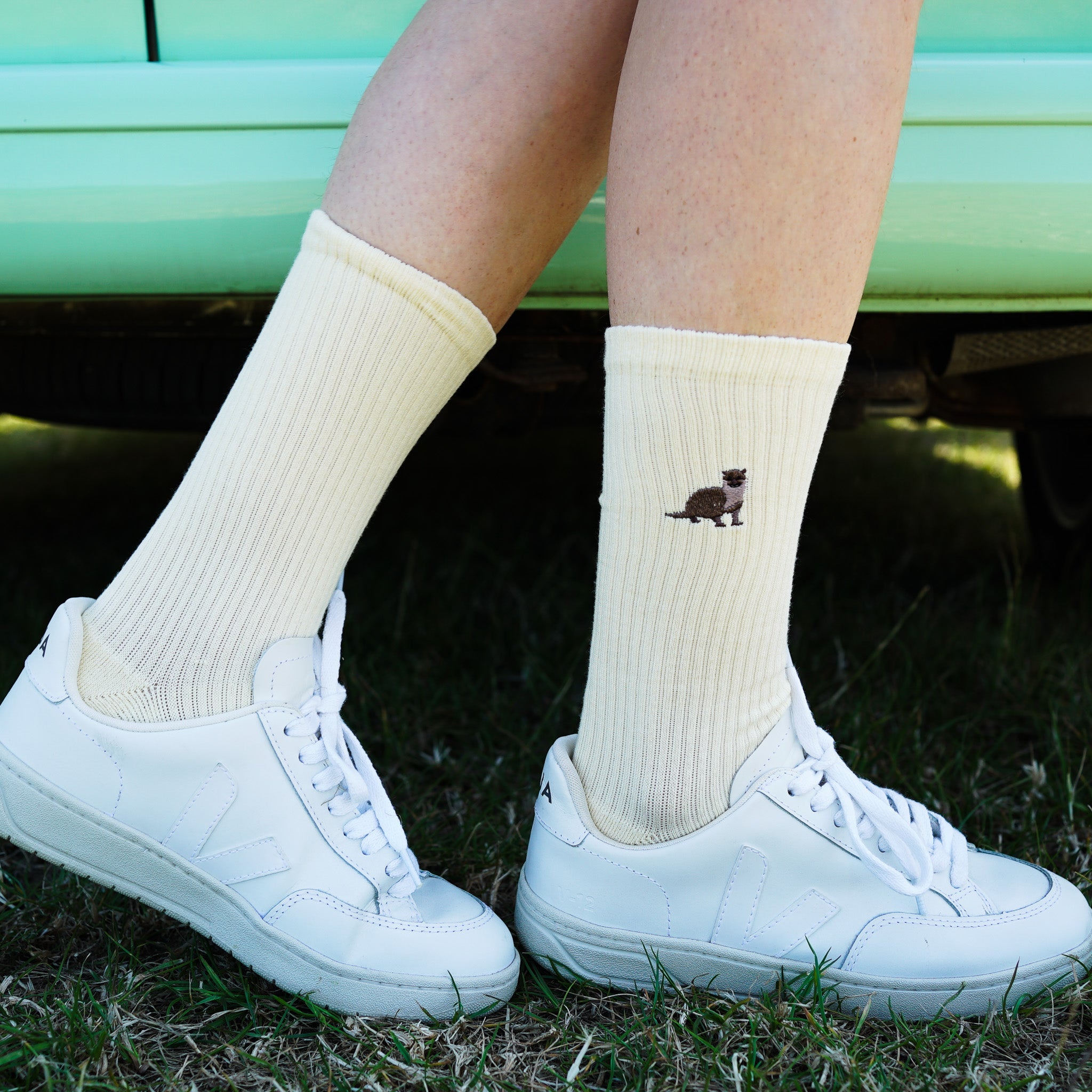 Bare Kind Save the Otter Ribbed Bamboo Socks