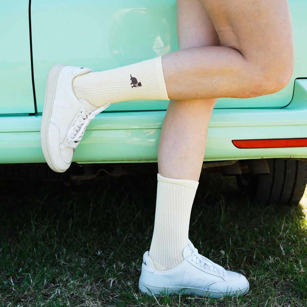 Bare Kind Save the Otter Ribbed Bamboo Socks