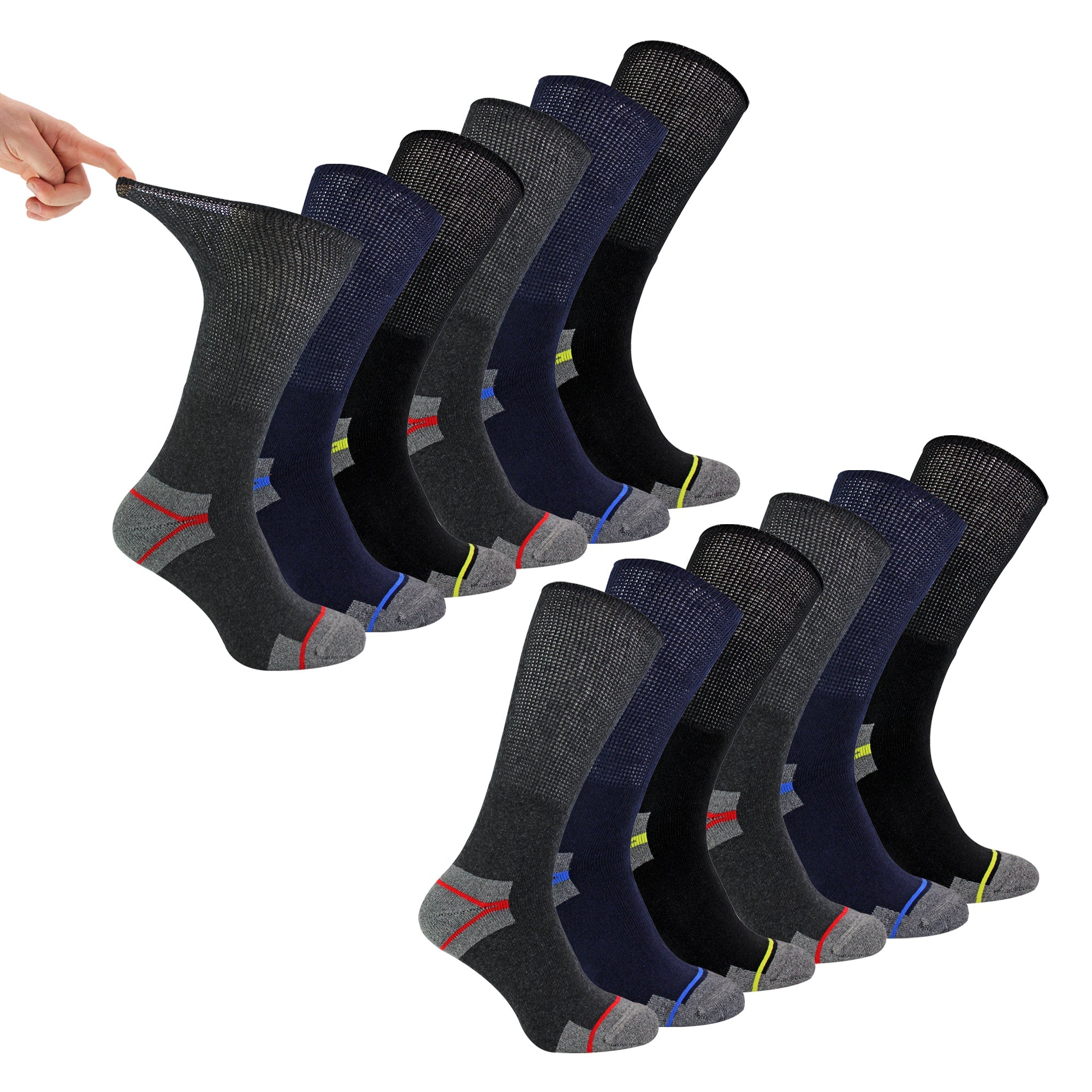 Dr.Socks Multipack Mens Diabetic Work Socks Non Elastic Breathable Diabetic Socks