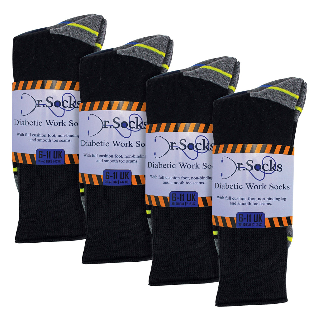 Dr.Socks Multipack Mens Diabetic Work Socks Non Elastic Breathable Diabetic Socks