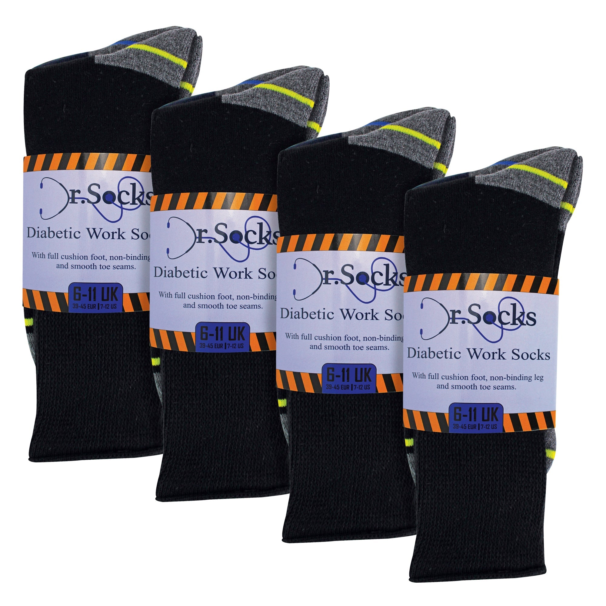Dr.Socks Multipack Mens Diabetic Work Socks Non Elastic Breathable Diabetic Socks