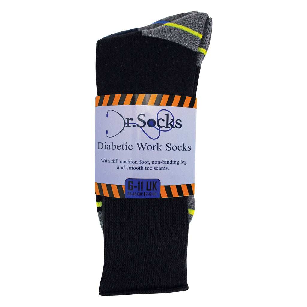 Dr.Socks Multipack Mens Diabetic Work Socks Non Elastic Breathable Diabetic Socks