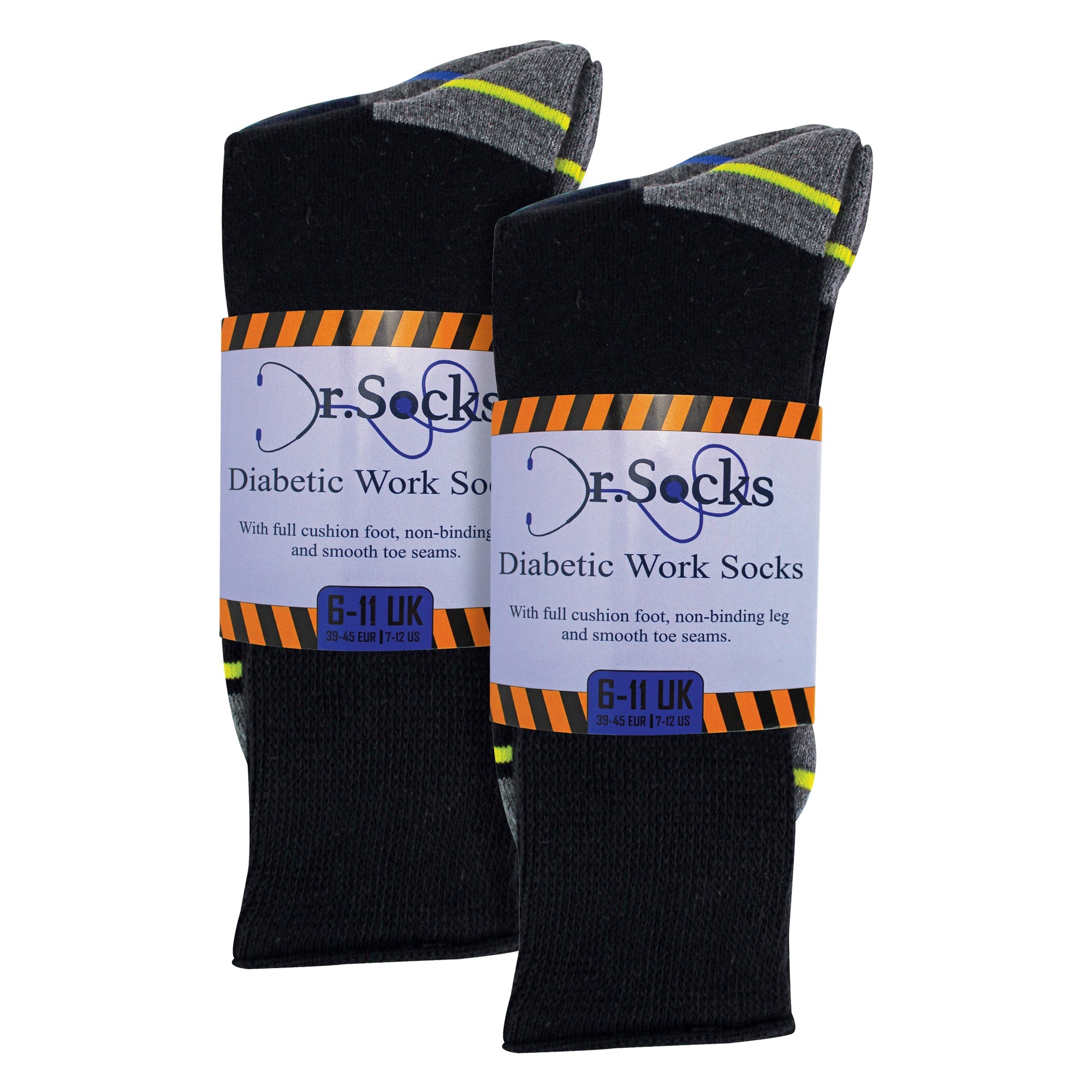 Dr.Socks Multipack Mens Diabetic Work Socks Non Elastic Breathable Diabetic Socks