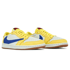 Air Jordan 1 Low OG Travis Scott Womens Canary trainers top view showing laces