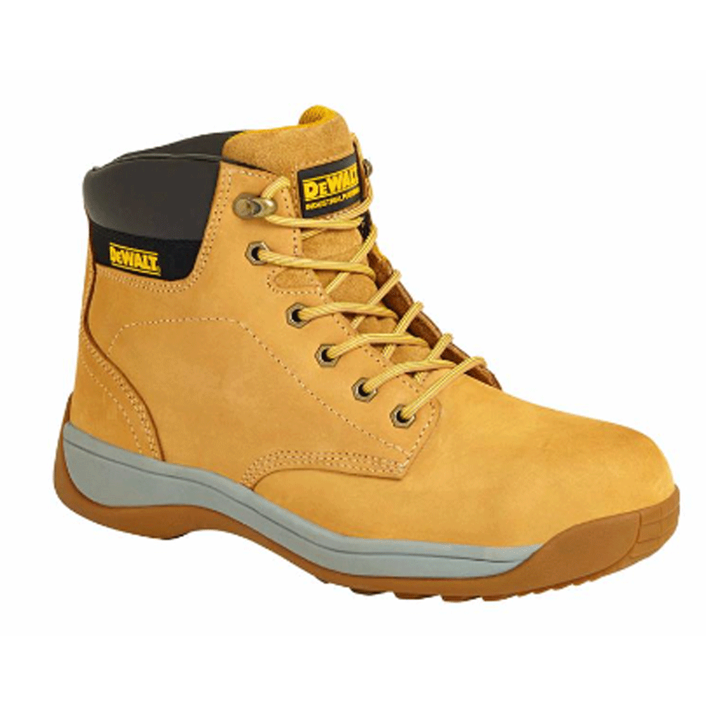 DeWALT Builder Mens Safety Work Lace Up Steel Toe Ankle Boots Honey