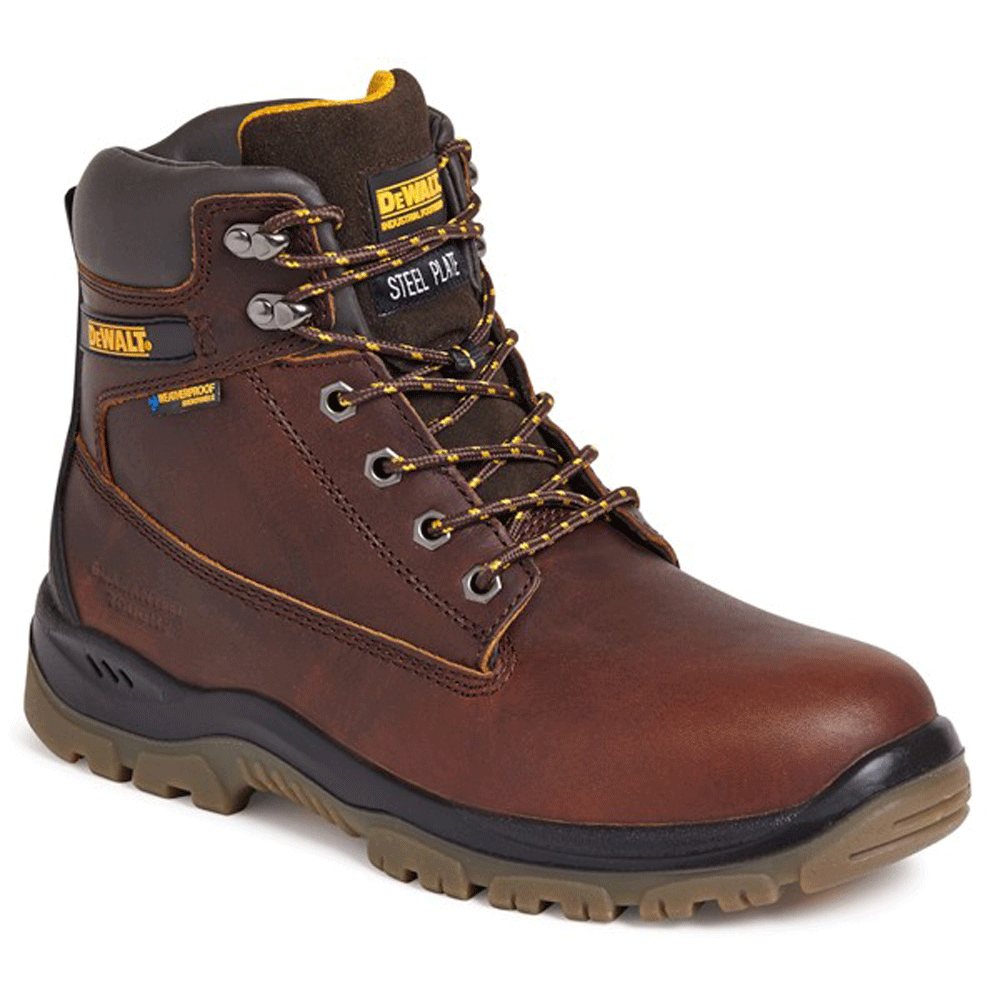 DeWalt Titanium Waterproof Leather Work Safety Boots Honey / Tan