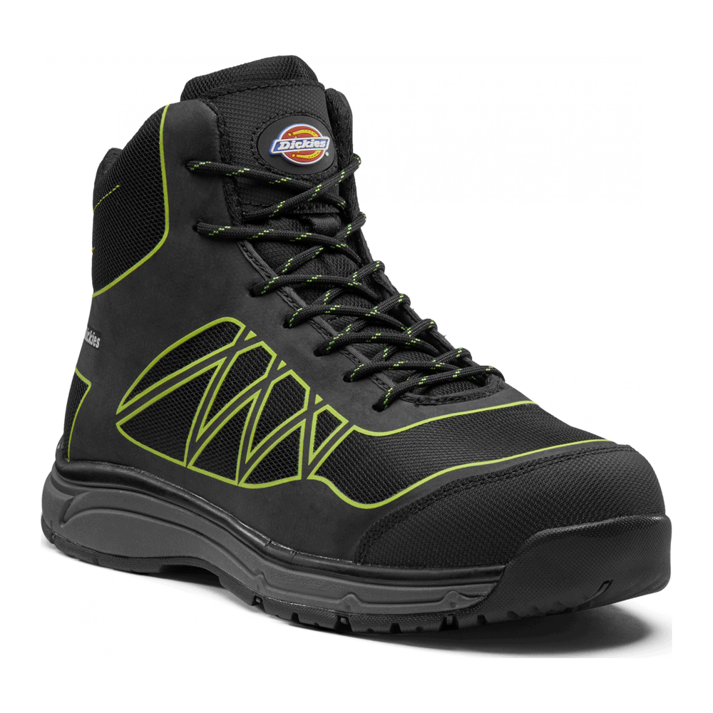 Dickies Phoenix Safety Boots FC9526 Black / Lime / Grey / White