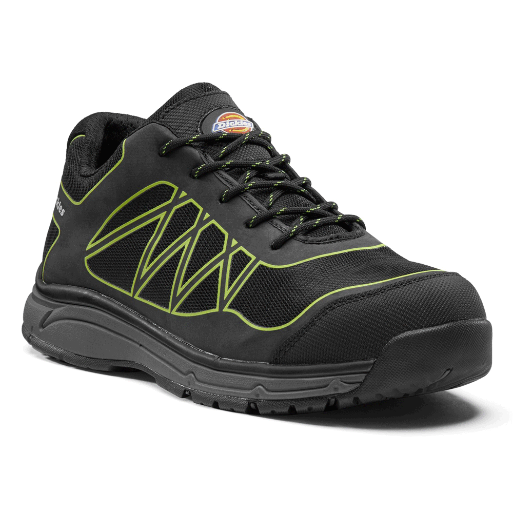 Dickies Phoenix Safety Trainers FC9527 Black / Lime / Grey / White