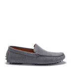 Hugs & Co Mens Driving Loafers Slate Grey Suede