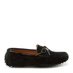 Hugs & Co Mens Laced Driving Loafers Black Suede