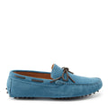 Hugs & Co Mens Laced Driving Loafers Petrol Blue Suede