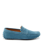 Hugs & Co Mens Penny Driving Loafers Petrol Blue Suede
