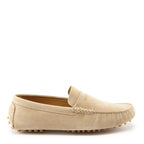 Hugs & Co Mens Penny Driving Loafers Taupe Suede