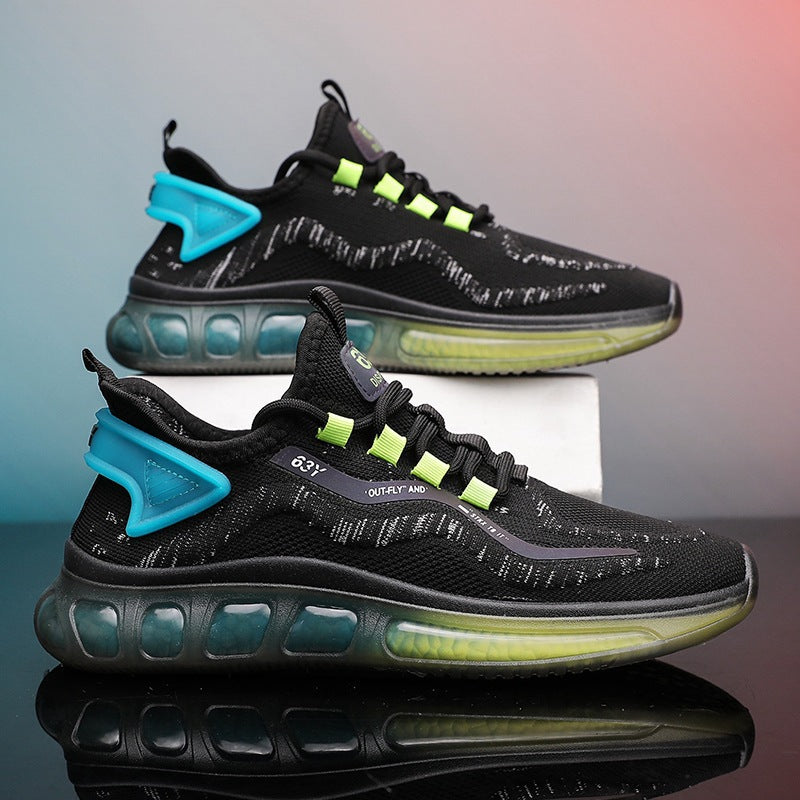 Mens Breathable Mesh Non Slip Lace Up Round Toe Running Trainers