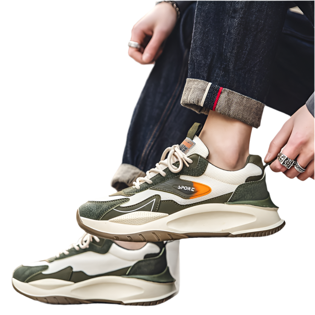 Mens Non Slip Low Top Round Toe Trainers