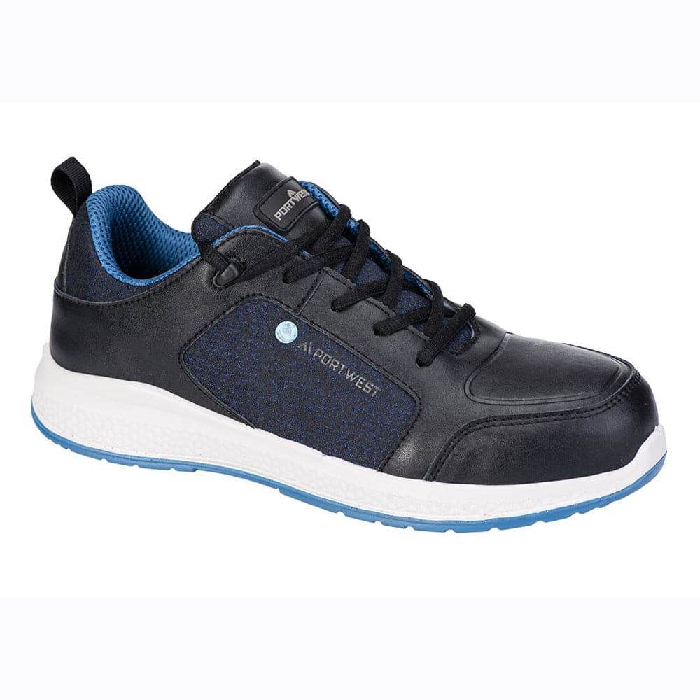 Portwest FC07 FX2 Eco Composite Lightweight Safety Work Safety Trainers S3S SR Black/Blue / Black/Red