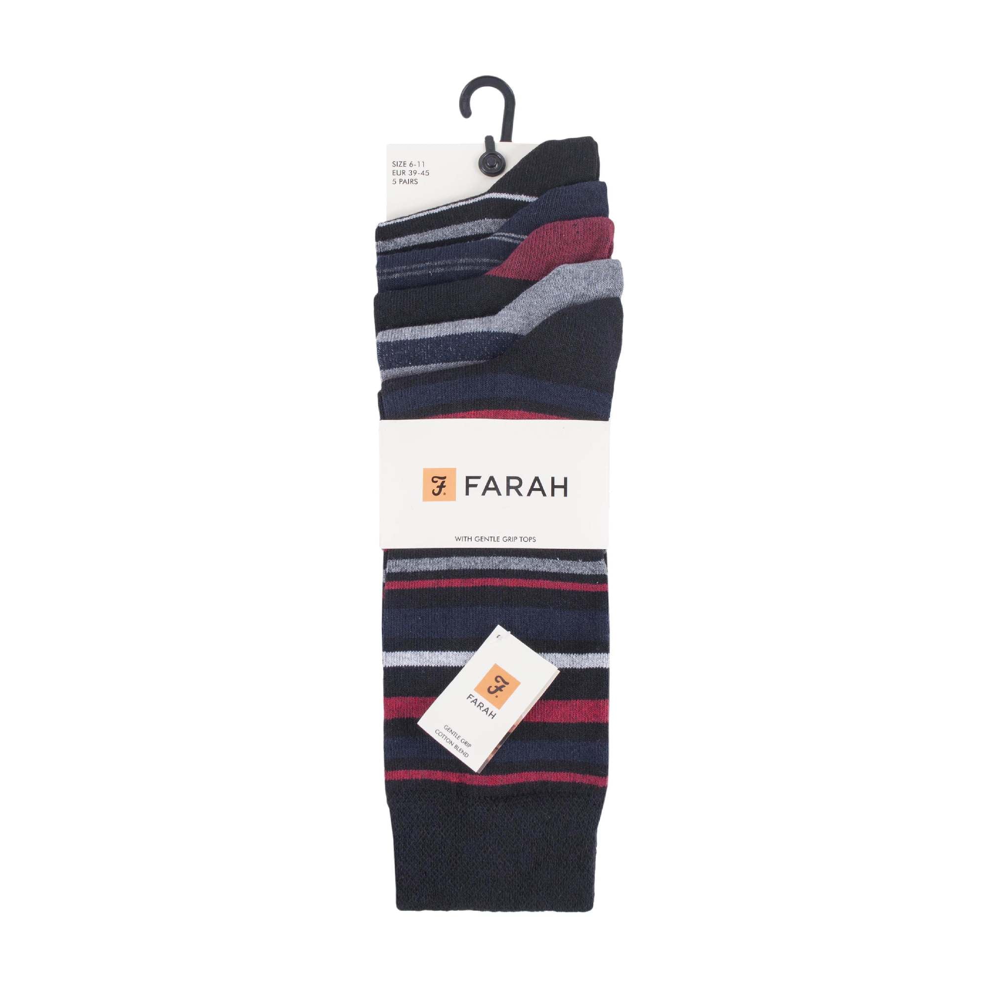 Gentle Grip 5 Pack Mens Patterned Cotton Dress Socks
