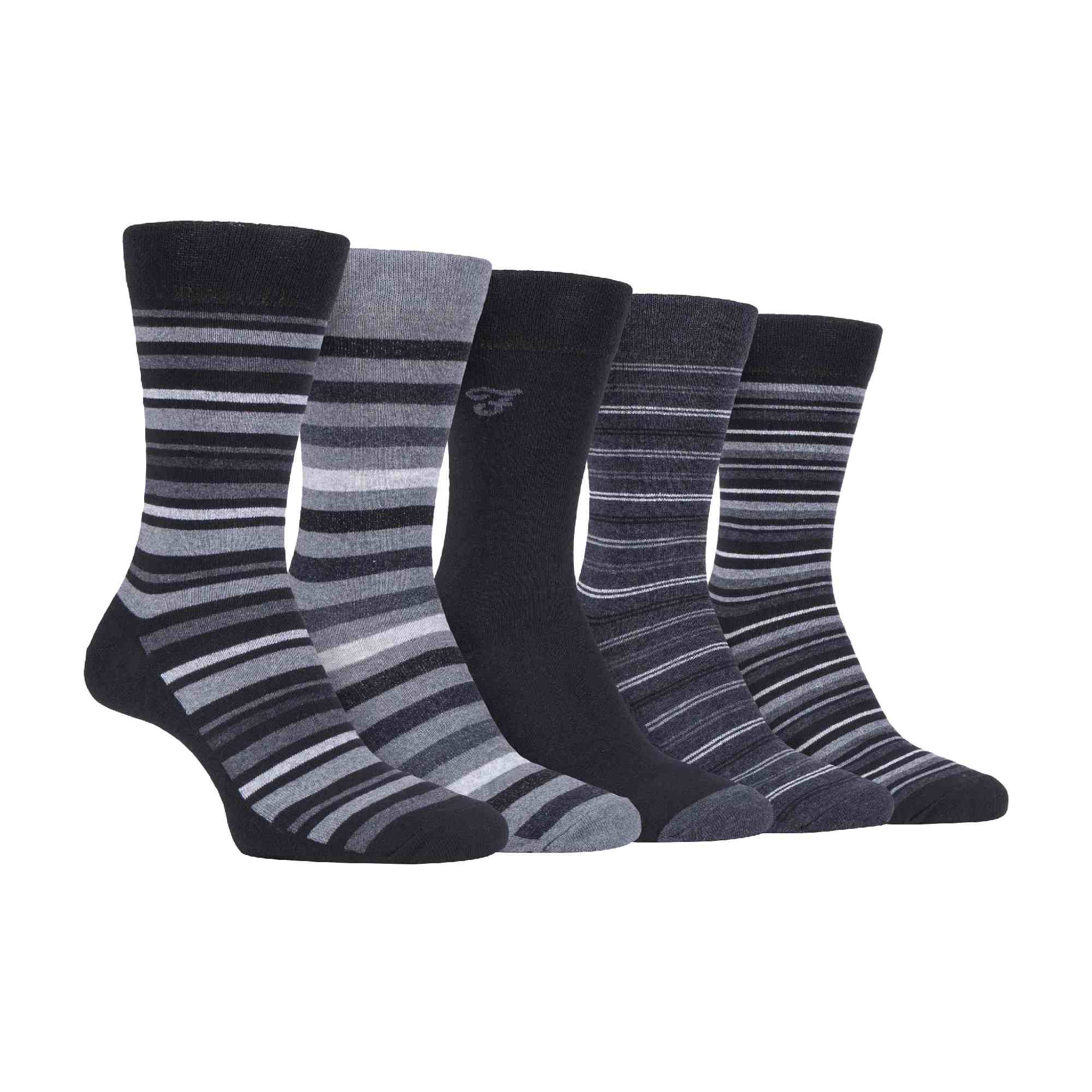 Gentle Grip 5 Pack Mens Patterned Cotton Dress Socks