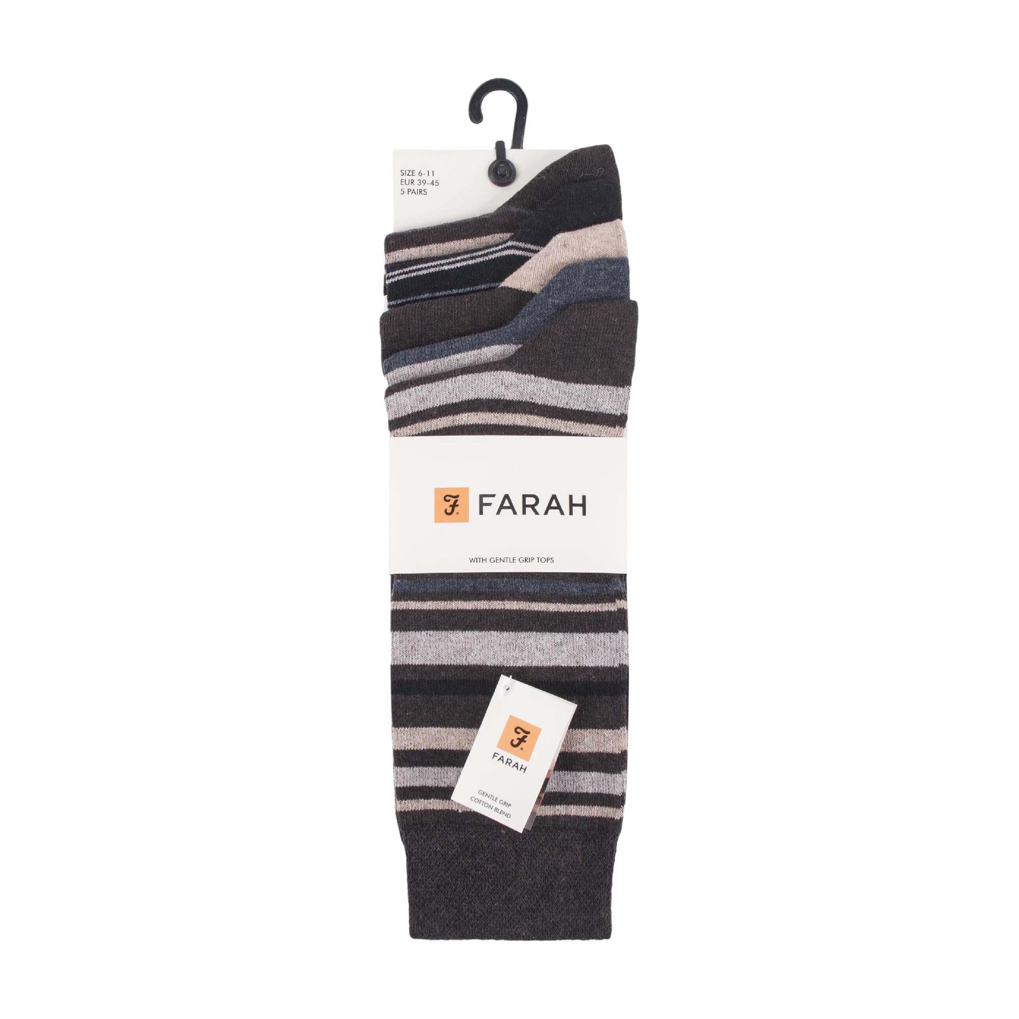 Gentle Grip 5 Pack Mens Patterned Cotton Dress Socks