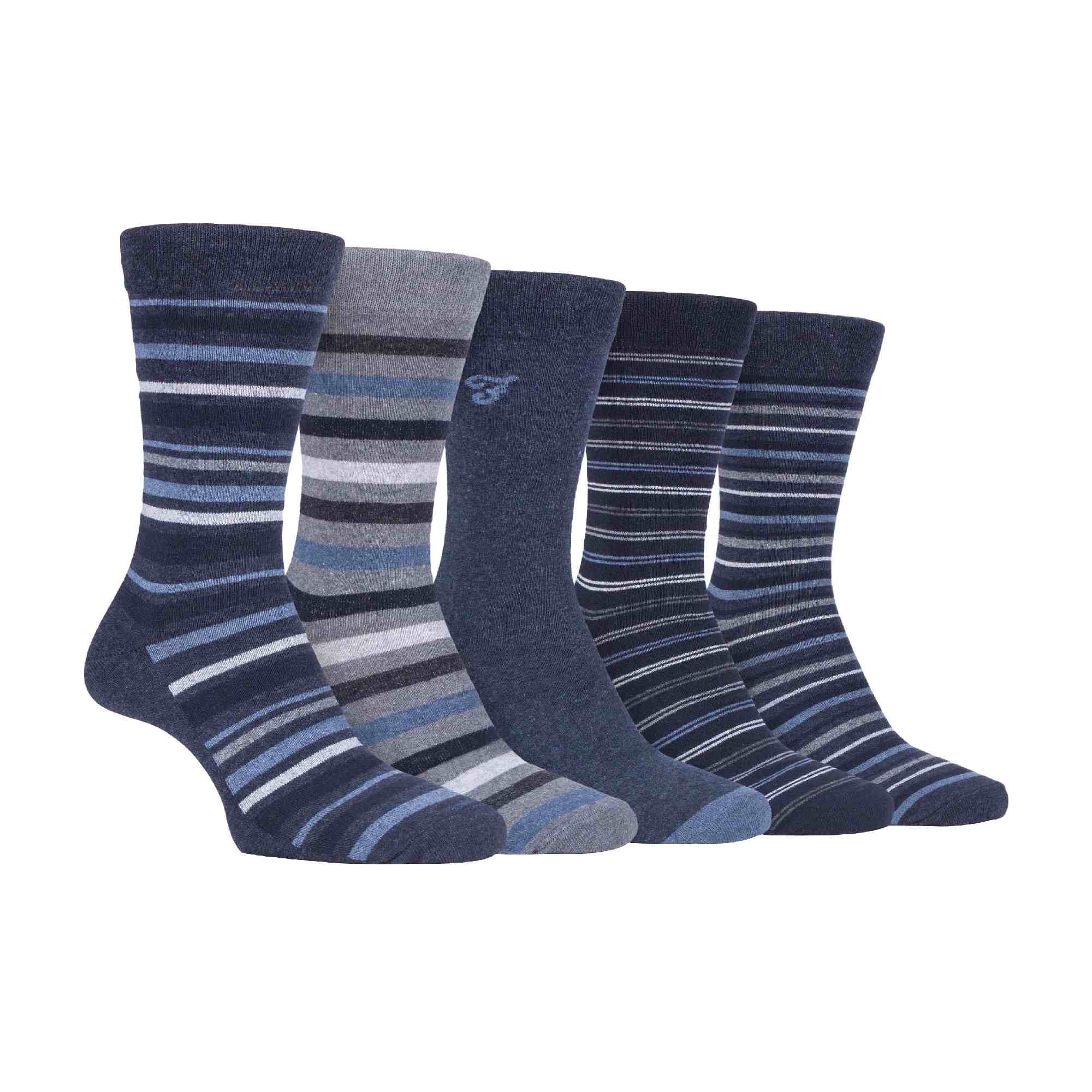 Gentle Grip 5 Pack Mens Patterned Cotton Dress Socks