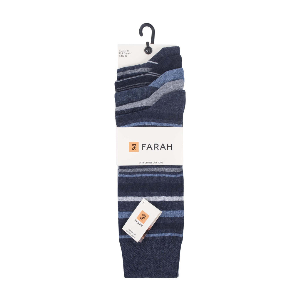 Gentle Grip 5 Pack Mens Patterned Cotton Dress Socks