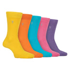 Farah Silver 5 Pack Mens Bamboo Patterned Socks