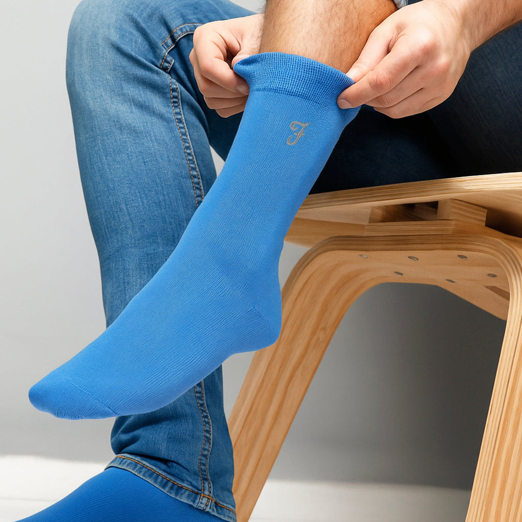 Farah Silver 5 Pack Mens Bamboo Patterned Socks