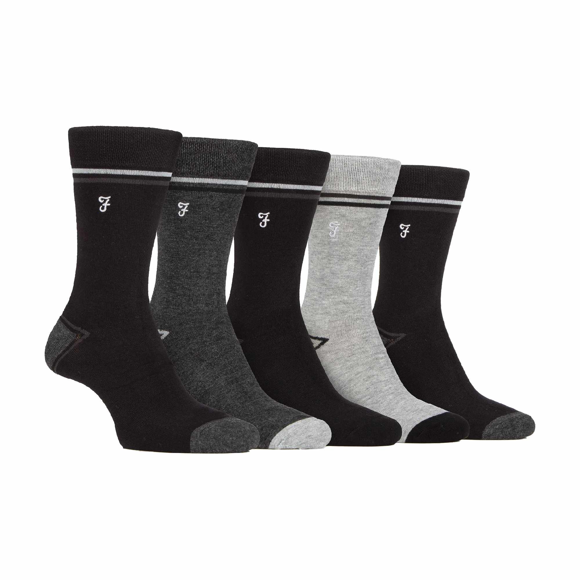 Gentle Grip 5 Pack Mens Bamboo Bright Striped Patterned Socks