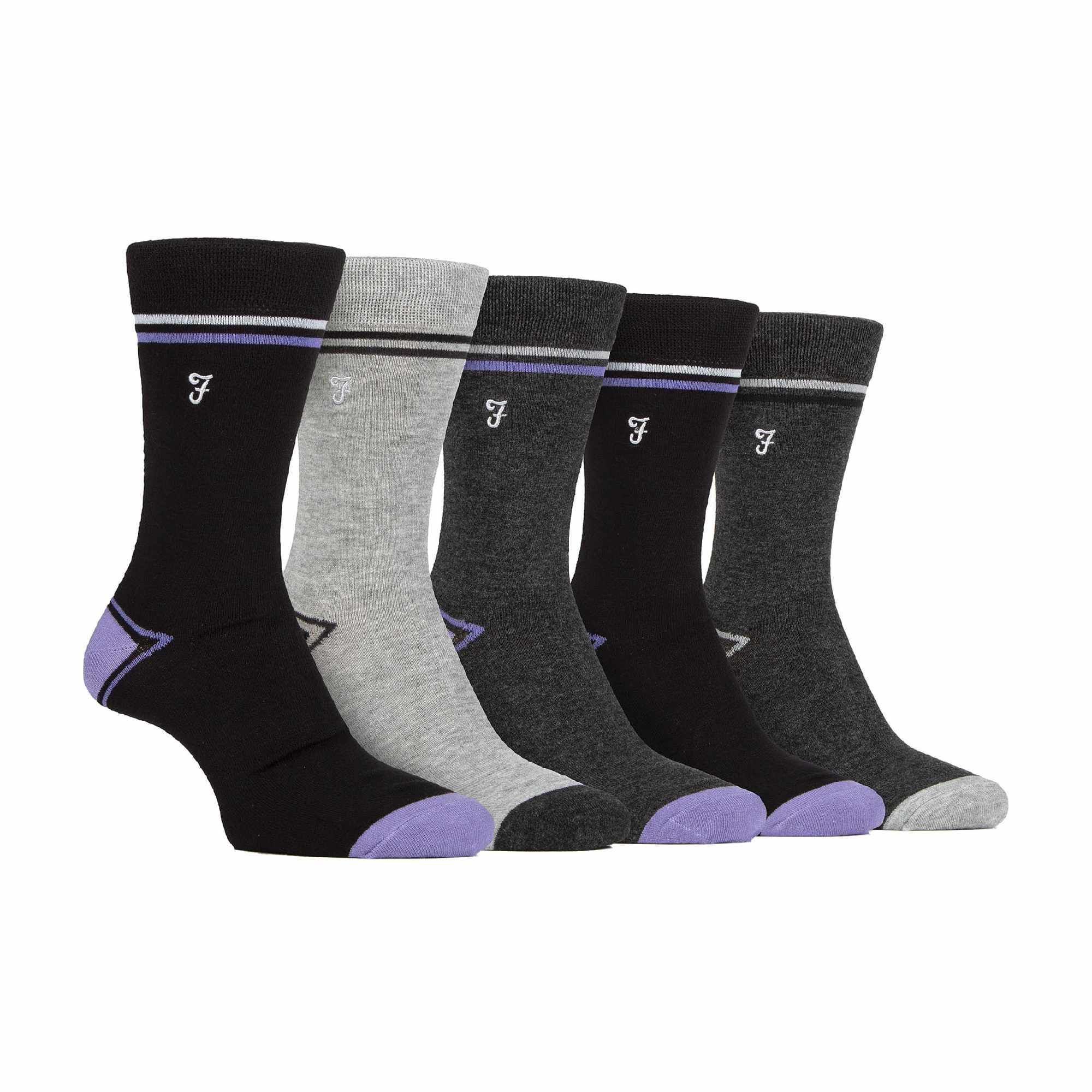 Gentle Grip 5 Pack Mens Bamboo Bright Striped Patterned Socks