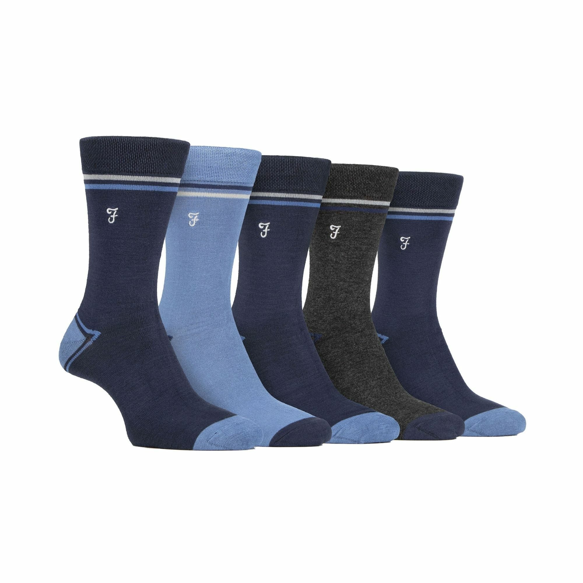 Gentle Grip 5 Pack Mens Bamboo Bright Striped Patterned Socks