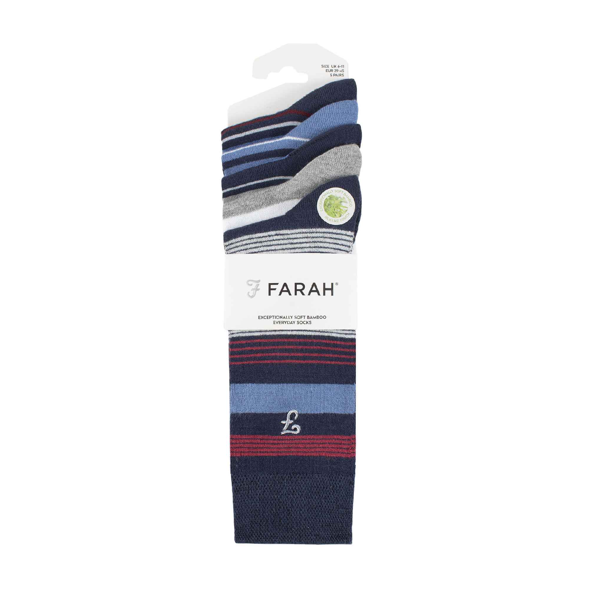 Gentle Grip 5 Pack Mens Bamboo Bright Striped Patterned Socks