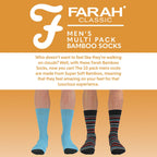 Farah Mens 10 Pair Multi-Pack Bright Bamboo Socks