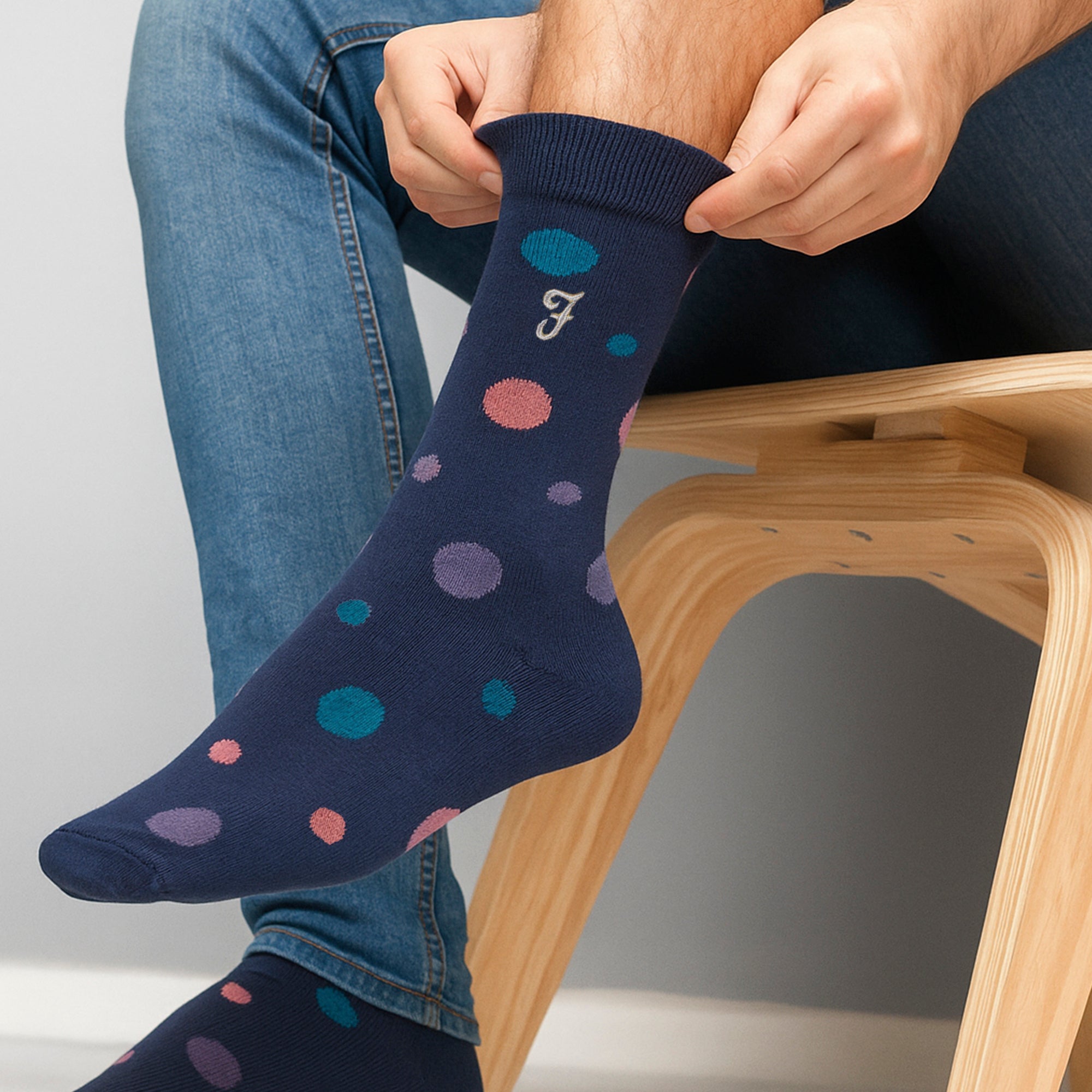 Farah Silver 5 Pack Mens Bamboo Patterned Socks