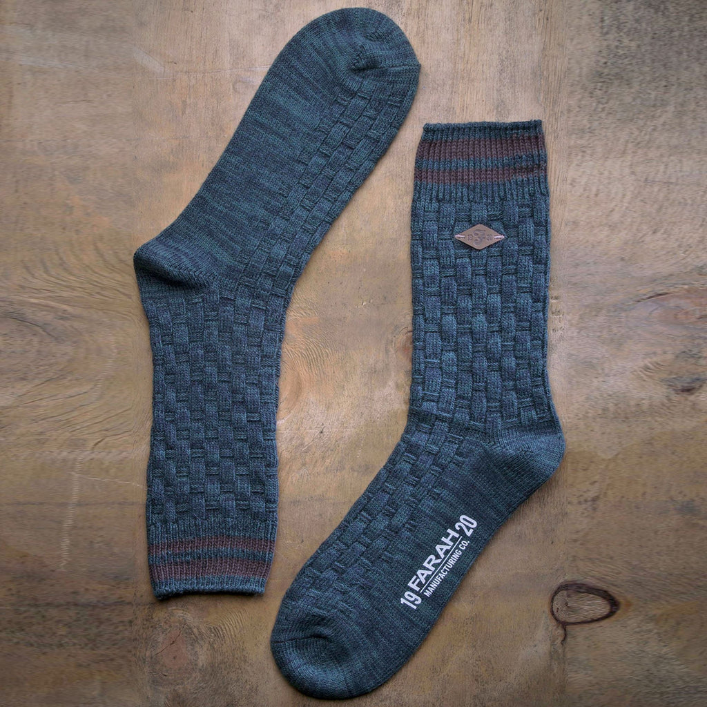 Farah 2 Pack Mens Thick Cotton Chunky Knitted Formal Boot Socks
