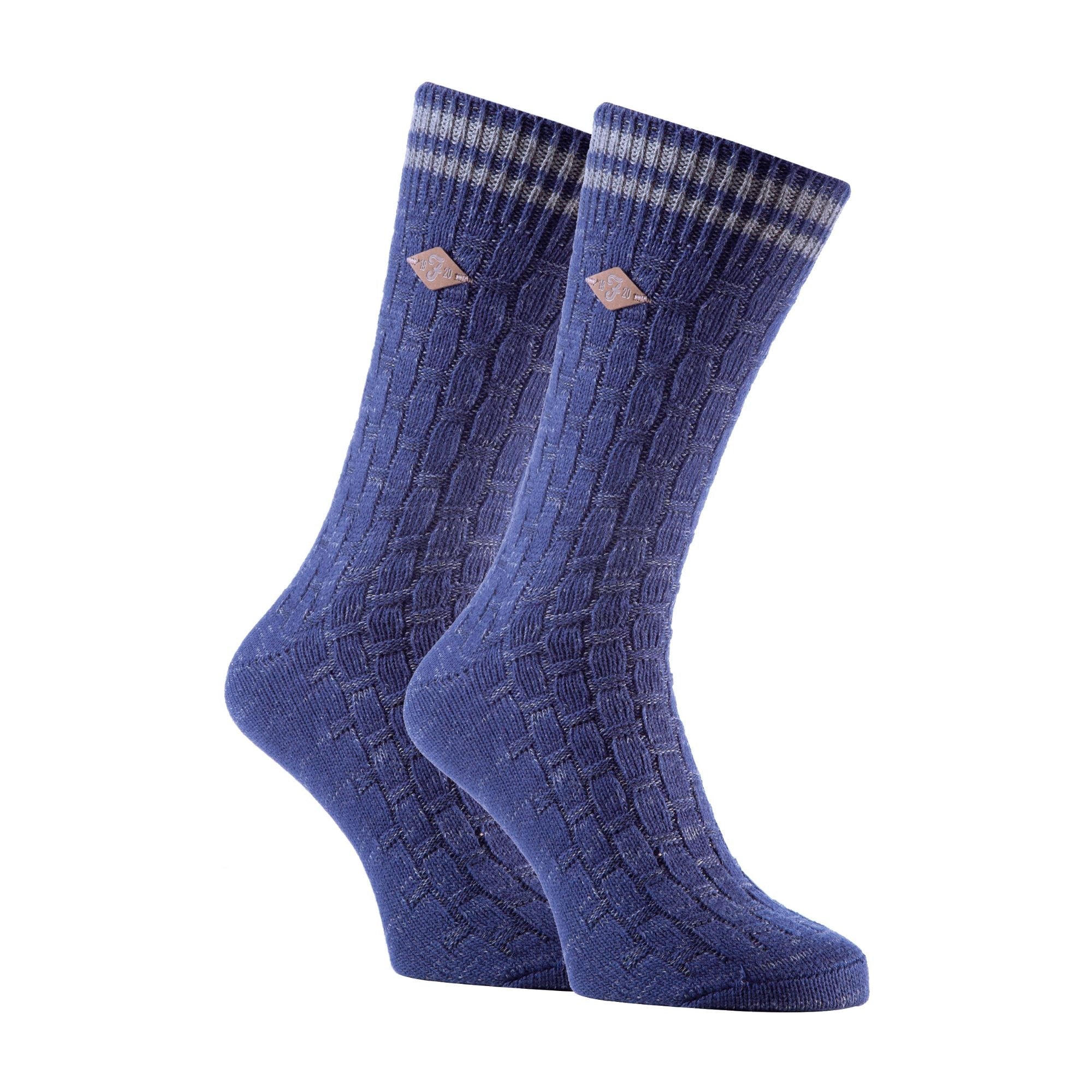 Farah 2 Pack Mens Thick Cotton Chunky Knitted Formal Boot Socks