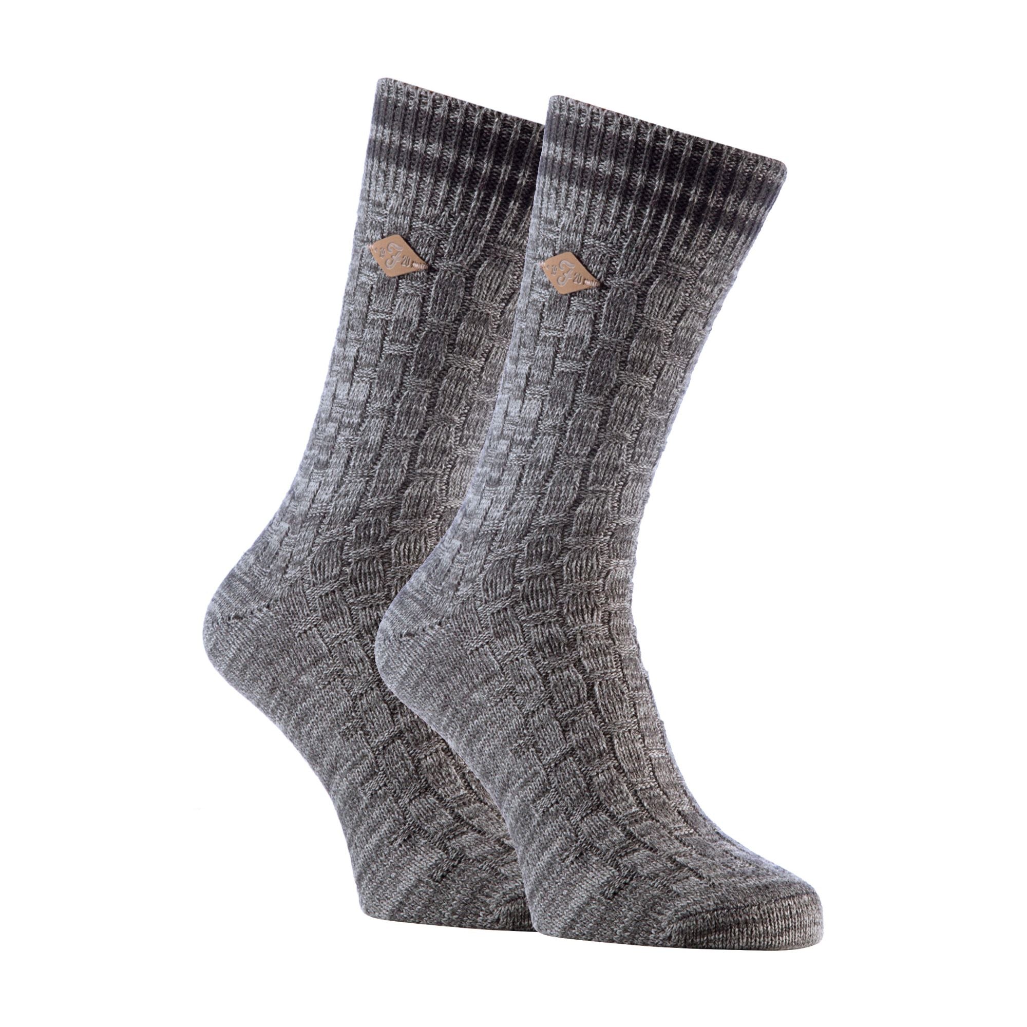 Farah 2 Pack Mens Thick Cotton Chunky Knitted Formal Boot Socks