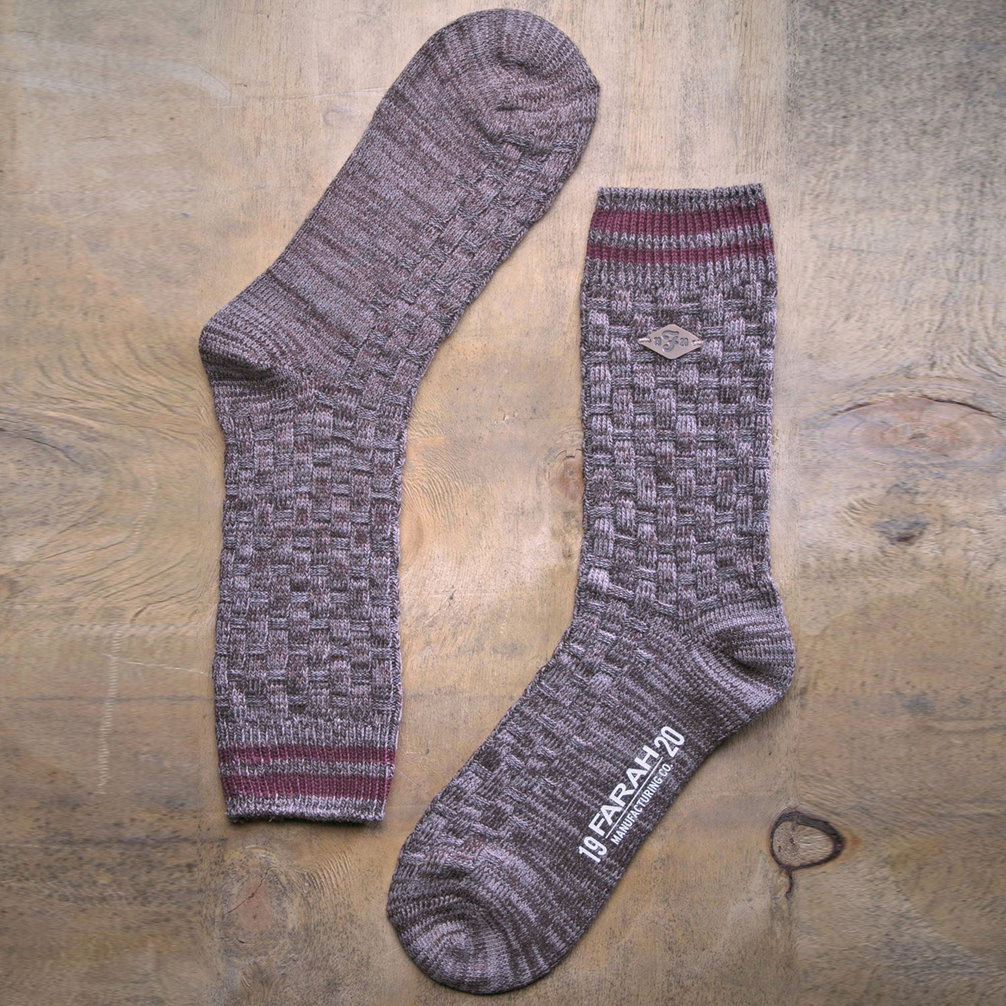 Farah 2 Pack Mens Thick Cotton Chunky Knitted Formal Boot Socks