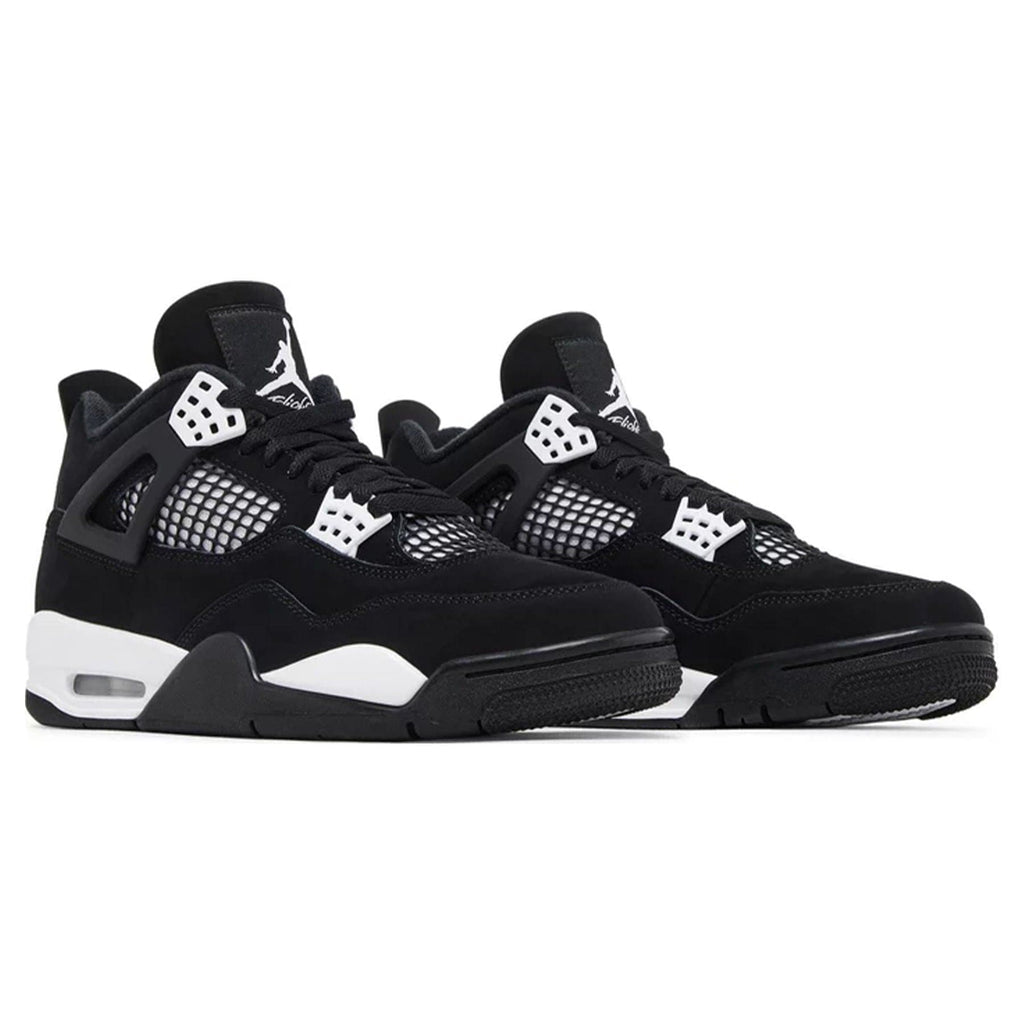 Air Jordan 4 Retro White Thunder trainers top view showing laces