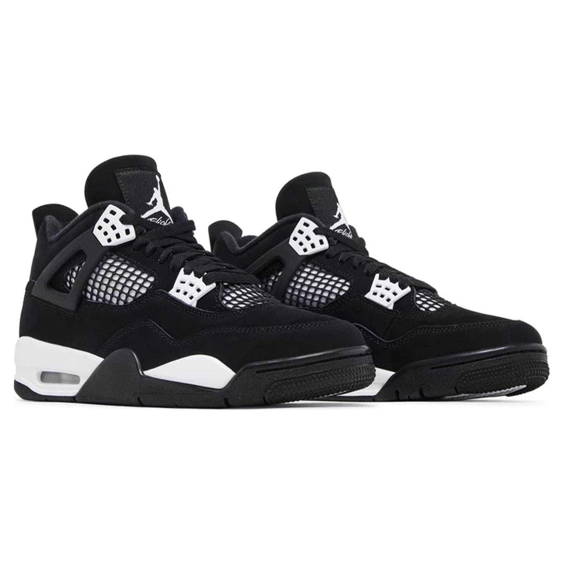 Air Jordan 4 Retro White Thunder trainers top view showing laces