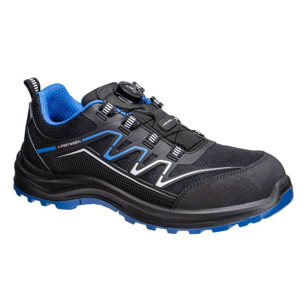Portwest FT32 Composite Kpu And Mesh Safety Trainers S1PS ESD SR FO Black / Blue