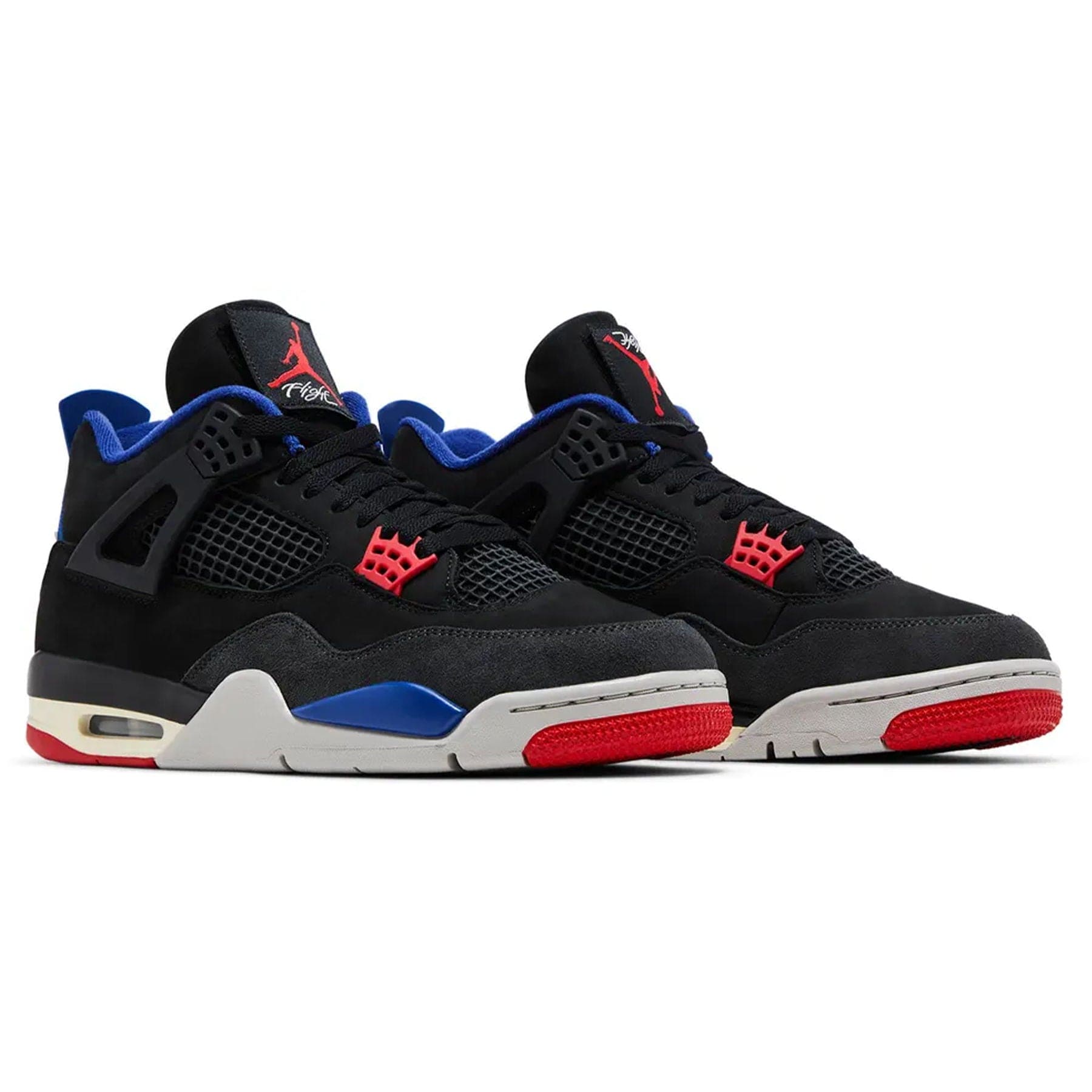 Air Jordan 4 Retro Rare Air White Lettering trainers top view showing laces